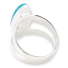 Jay King Sterling Silver Andean Blue Turquoise Elongated Oval Ring