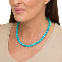 Jay King Sterling Silver Angel Peak Turquoise Bead Woven Necklace