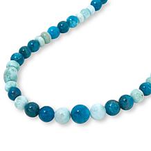 Jay King Sterling Silver Apatite and Larimar Bead 18-1/4" Necklace