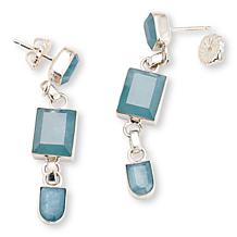 Jay King Sterling Silver Aquamarine 3-Stone Drop Earrings