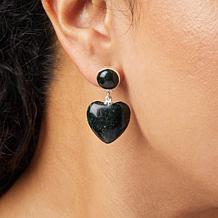 Jay King Sterling Silver Australian Oasis Mica Heart Drop Earrings