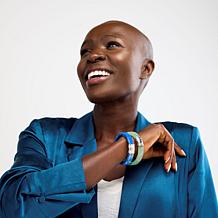 Jay King Sterling Silver Black Obsidian Hinged Bangle Bracelet