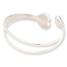 Jay King Sterling Silver Blue Apatite Heart Cuff Bracelet