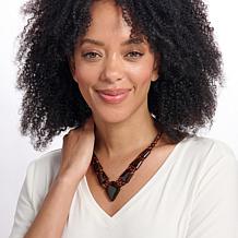 Jay King Sterling Silver Brown Amber Necklace