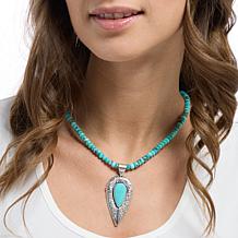 Jay King Sterling Silver Campitos Turquoise Beaded Necklace with Pe...