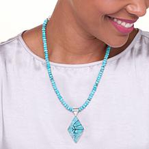 Jay King Sterling Silver Campitos Turquoise Inlay Pendant-Necklace