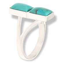Jay King Sterling Silver Chilean Turquoise Rectangular Ring