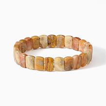 Jay King Sterling Silver Crazy Lace Agate Rectangle Stretch Bracelet