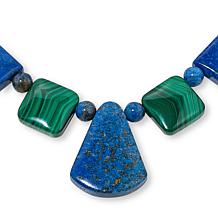 Jay King Sterling Silver Denim Lapis and Malachite 18" Necklace
