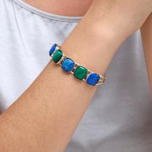 Jay King Sterling Silver Denim Lapis and Malachite Cuff Bracelet