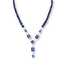 Jay King Sterling Silver Denim Lapis Y-Drop 18" Necklace