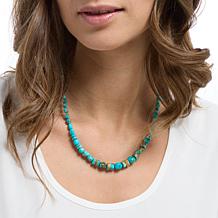 Jay King Sterling Silver Gold Matrix Turquoise Necklace