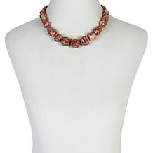 Jay King Sterling Silver Gongshan Red Orchid Stone Beaded Necklace