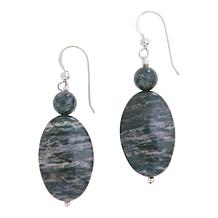 Jay King Sterling Silver Green Bamboo Mountain Rock Drop Earrings