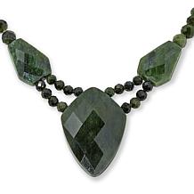 Jay King Sterling Silver Green Nephrite Jade Necklace