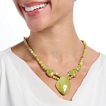 Jay King Sterling Silver Green Opal Necklace