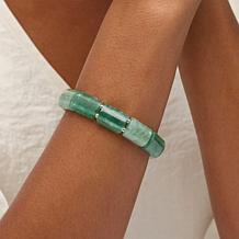 Jay King Sterling Silver Green Strawberry Quartz Stretch Bracelet