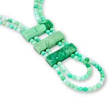 Jay King Sterling Silver Green Variscite and Green Opal 18" Necklace