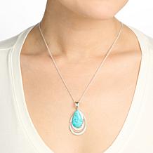 Jay King Sterling Silver Heavenly Well Lake Turquoise Pendant w/Chain