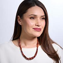Jay King Sterling Silver Indonesian Fire Chalcedony Bead Necklace