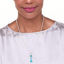 Jay King Sterling Silver Kingman Turquoise 3-Stone Pendant with Chain