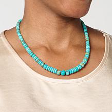 Jay King Sterling Silver Kingman Turquoise Bead 18" Necklace