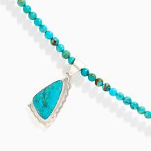 Jay King Sterling Silver Kingman Turquoise Beaded Necklace with Pen...