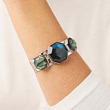 Jay King Sterling Silver Labradorite 3-Stone Cuff Bracelet