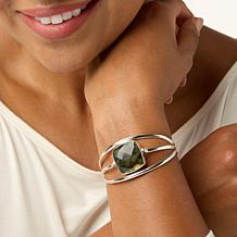 Jay King Sterling Silver Labradorite & Turquoise Reversible Flip Cuff