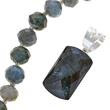 Jay King Sterling Silver Labradorite Pendant with 36" Bead Necklace