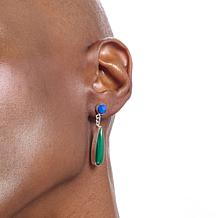 Jay King Sterling Silver Lapis and Malachite Drop Earrings