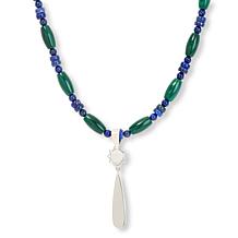 Jay King Sterling Silver Lapis and Malachite Pendant with Necklace