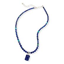 Jay King Sterling Silver Lapis Pendant with Beaded Necklace