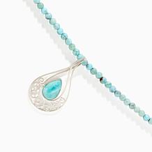Jay King Sterling Silver Larimar Beaded Necklace with Pendant