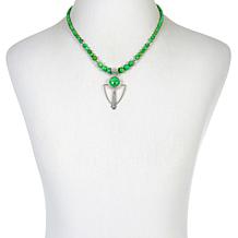 Jay King Sterling Silver Lemon Lime Turquoise Pendant with Necklace