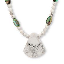 Jay King Sterling Silver Magnesite and Abalone Inlay 18" Necklace