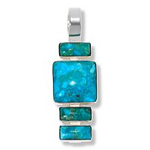 Jay King Sterling Silver Maidenhair Turquoise 4-Stone Pendant