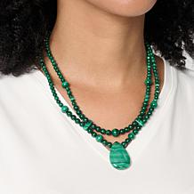 Jay King Sterling Silver Malachite 2-Strand 18" Necklace