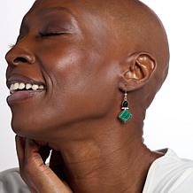 Jay King Sterling Silver Malachite and Black Chalcedony Earrings