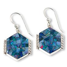 Jay King Sterling Silver Micro-Opal Inlay Hexagon Drop Earrings