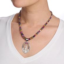 Jay King Sterling Silver Multi-Sapphire Tree of Life Pendant-Necklace
