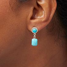 Jay King Sterling Silver Multi-Turquoise Drop Earrings