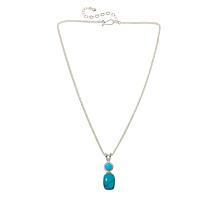 Jay King Sterling Silver Multi-Turquoise Pendant with Chain