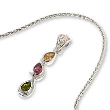 Jay King Sterling Silver Multicolored Tourmaline Pendant with Chain