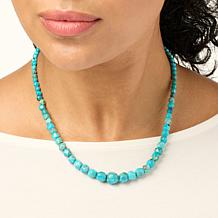 Jay King Sterling Silver New Red Skin Turquoise Bead Necklace