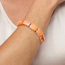 Jay King Sterling Silver Orange Spiny Oyster Shell Stretch Bracelet