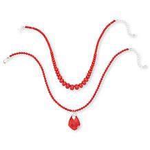 Jay King Sterling Silver Red Coral 3-Piece Pendant and Necklace Set