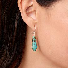 Jay King Sterling Silver Red Skin Turquoise Drop Earrings