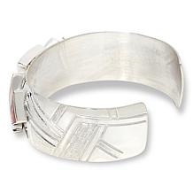 Jay King Sterling Silver Red Spiny Oyster Shell 7" Cuff Bracelet