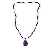 Jay King Sterling Silver Reversible Amethyst Pendant with 36" Necklace